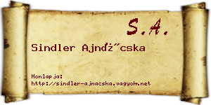 Sindler Ajnácska névjegykártya
